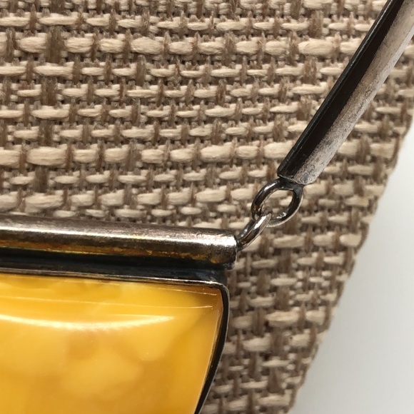 Genuine Baltic Amber Silver Tone Collar Necklace - Picture 7 of 14